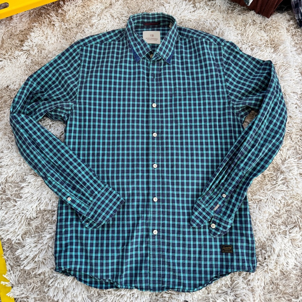 Scotch & Soda Green and Blue Button Down